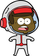 cartoon surprised astronaut