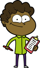 cartoon happy man