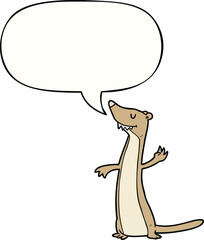 cartoon weasel with speech bubble