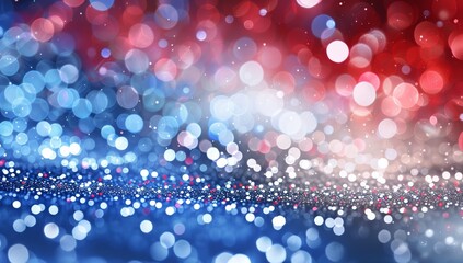 Bokeh Lights in Red and Blue Abstract Background