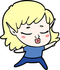 pretty cartoon elf girl
