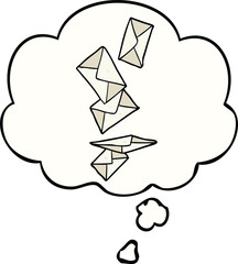 cartoon letters with thought bubble