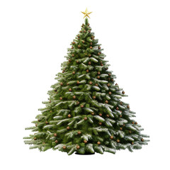 a Christmas Tree Beautiful christmas tree, Isolated on transparent PNG background, Generative ai
