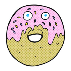 freehand drawn cartoon doughnut