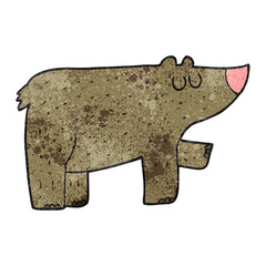 freehand textured cartoon bear