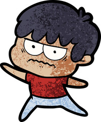 annoyed cartoon boy