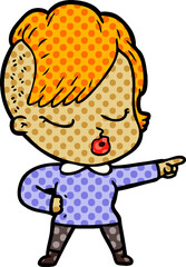 cartoon pretty hipster girl