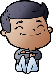 happy cartoon man
