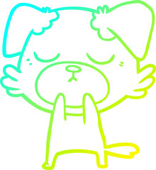 Obraz premium cold gradient line drawing of a cute cartoon dog