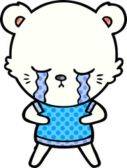 sad little polar bear cartoon