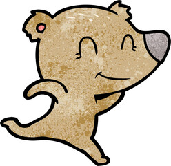 friendly bear running cartoon
