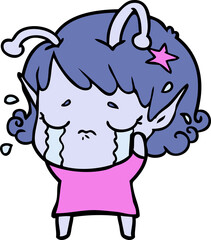 cartoon crying alien girl