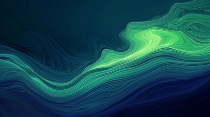 green blue abstract painting wave on a dark background
