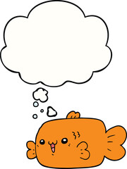 cartoon fish with thought bubble