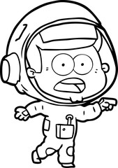 cartoon surprised astronaut