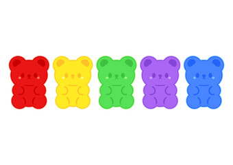 Jelly bears fruit gummy. Character Illustrator vector design.