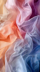 Colorful Abstract Waves Texture with Elegant Silk Fabric Illusion for Creative Backgrounds