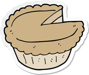 sticker of a cartoon pie