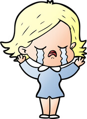 cartoon girl crying