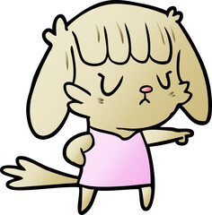 cartoon dog girl pointing