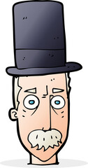 cartoon man wearing top hat