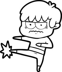 annoyed cartoon boy