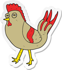sticker of a cartoon chicken