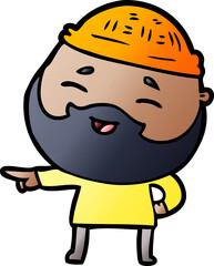cartoon happy bearded man