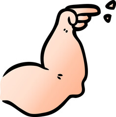 cartoon muscular arm pointing