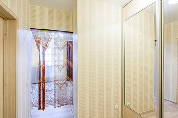 standard room interior apartment. room doors, renovation corridor lobby entrance hall