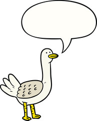 cartoon bird with speech bubble