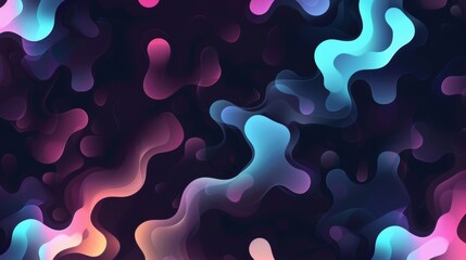 abstract pattern of colorful shapes of various sizes on a black background