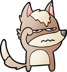 cartoon annoyed wolf