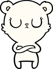 peaceful cartoon polar bear