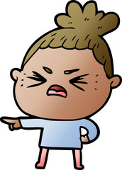 cartoon angry woman