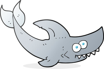 freehand drawn cartoon shark