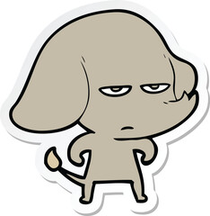 sticker of a annoyed cartoon elephant