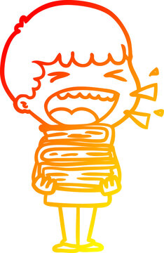 recommend clip art: warm gradient line drawing of a cartoon laughing man