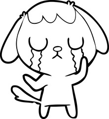 cute cartoon dog crying