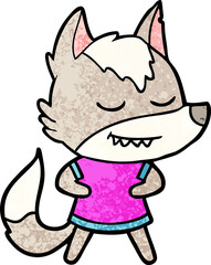 friendly cartoon wolf girl