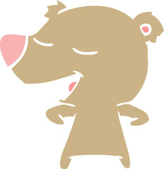 flat color style cartoon bear