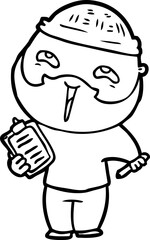 cartoon happy bearded man