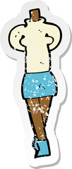 retro distressed sticker of a cartoon female body