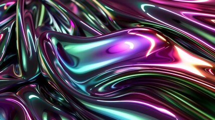 abstract rainbow chrome liquid background