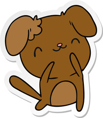 sticker cartoon illustration kawaii of a cute dog