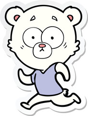 sticker of a surprised polar bear cartoon