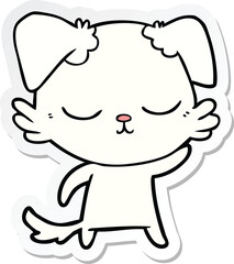 sticker of a cute cartoon dog