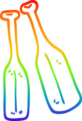 rainbow gradient line drawing of a cartoon pair of paddles