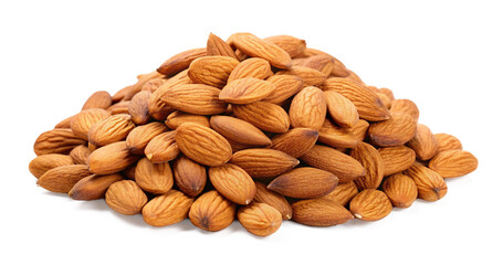 Obraz premium Pile of almonds isolated on transparent background