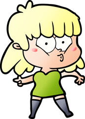 cartoon whistling girl